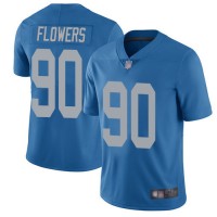 Nike Detroit Lions #90 Trey Flowers Blue Throwback Men's Stitched NFL Vapor Untouchable Limited Jersey