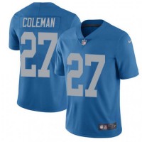 Nike Detroit Lions #27 Justin Coleman Blue Throwback Men's Stitched NFL Vapor Untouchable Limited Jersey