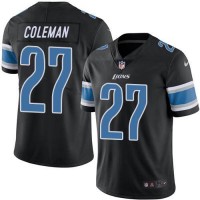 Nike Detroit Lions #27 Justin Coleman Black Men's Stitched NFL Limited Rush Jersey