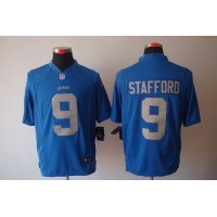 Nike Detroit Lions #9 Matthew Stafford Blue Alternate Throwback Men's Stitched NFL Limited Jersey