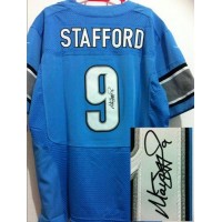 Nike Detroit Lions #9 Matthew Stafford Blue Team Color Men's Stitched NFL Elite Autographed Jersey