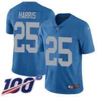Nike Detroit Lions #25 Will Harris Blue Throwback Men's Stitched NFL 100th Season Vapor Untouchable Limited Jersey