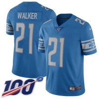 Nike Detroit Lions #21 Tracy Walker Blue Team Color Men's Stitched NFL 100th Season Vapor Untouchable Limited Jersey