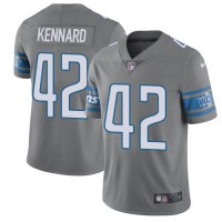 Nike Detroit Lions #42 Devon Kennard Gray Men's Stitched NFL Limited Rush Jersey