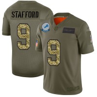 Detroit Detroit Lions #9 Matthew Stafford Men's Nike 2019 Olive Camo Salute To Service Limited NFL Jersey