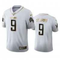 Detroit Detroit Lions #9 Matthew Stafford Men's Nike White Golden Edition Vapor Limited NFL 100 Jersey