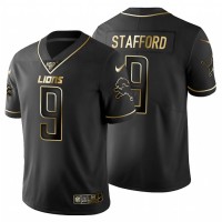 Detroit Detroit Lions #9 Matthew Stafford Men's Nike Black Golden Limited NFL 100 Jersey
