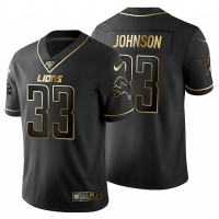 Detroit Detroit Lions #33 Kerryon Johnson Men's Nike Black Golden Limited NFL 100 Jersey