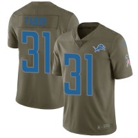 Nike Detroit Lions #31 Teez Tabor Olive Men's Stitched NFL Limited 2017 Salute to Service Jersey