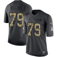 Nike Detroit Lions #79 Kenny Wiggins Black Men's Stitched NFL Limited 2016 Salute to Service Jersey