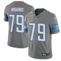 Nike Detroit Lions #79 Kenny Wiggins Gray Men's Stitched NFL Limited Rush Jersey