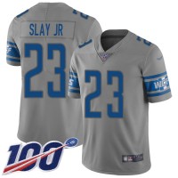 Nike Detroit Lions #23 Darius Slay Jr Gray Men's Stitched NFL Limited Inverted Legend 100th Season Jersey