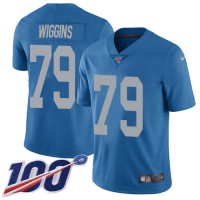 Nike Detroit Lions #79 Kenny Wiggins Blue Throwback Men's Stitched NFL 100th Season Vapor Untouchable Limited Jersey