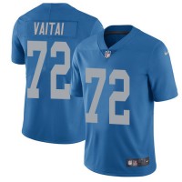 Nike Detroit Lions #72 Halapoulivaati Vaitai Blue Throwback Men's Stitched NFL Vapor Untouchable Limited Jersey