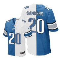 Nike Detroit Lions #20 Barry Sanders Blue/White Men's Stitched NFL Elite Split Jersey