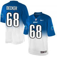 Nike Detroit Lions #68 Taylor Decker Blue/White Men's Stitched NFL Elite Fadeaway Fashion Jersey