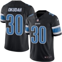 Nike Detroit Lions #30 Jeff Okudah Black Men's Stitched NFL Limited Rush Jersey