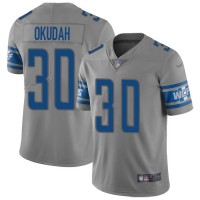 Nike Detroit Lions #30 Jeff Okudah Gray Men's Stitched NFL Limited Inverted Legend Jersey