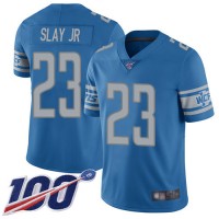 Nike Detroit Lions #23 Darius Slay Jr Blue Team Color Men's Stitched NFL 100th Season Vapor Limited Jersey
