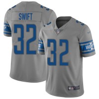 Nike Detroit Lions #32 D'Andre Swift Gray Men's Stitched NFL Limited Inverted Legend Jersey
