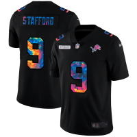 Detroit Detroit Lions #9 Matthew Stafford Men's Nike Multi-Color Black 2020 NFL Crucial Catch Vapor Untouchable Limited Jersey