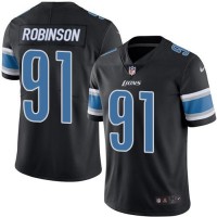 Nike Detroit Lions #91 A'Shawn Robinson Black Men's Stitched NFL Limited Rush Jersey