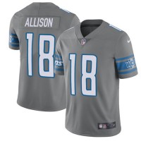Nike Detroit Lions #18 Geronimo Allison Gray Men's Stitched NFL Limited Rush Jersey