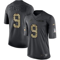 Nike Detroit Lions #9 Matthew Stafford Black Men's Stitched NFL Limited 2016 Salute To Service Jersey