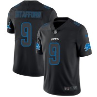 Nike Detroit Lions #9 Matthew Stafford Black Men's Stitched NFL Limited Rush Impact Jersey