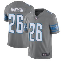 Nike Detroit Lions #26 Duron Harmon Gray Men's Stitched NFL Limited Rush Jersey
