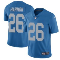 Nike Detroit Lions #26 Duron Harmon Blue Throwback Men's Stitched NFL Vapor Untouchable Limited Jersey