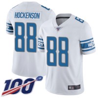 Nike Detroit Lions #88 T.J. Hockenson White Men's Stitched NFL 100th Season Vapor Limited Jersey