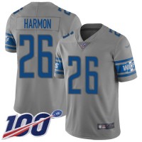 Nike Detroit Lions #26 Duron Harmon Gray Men's Stitched NFL Limited Inverted Legend 100th Season Jersey