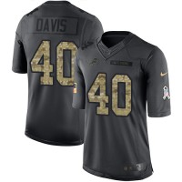 Nike Detroit Lions #40 Jarrad Davis Black Men's Stitched NFL Limited 2016 Salute To Service Jersey