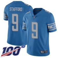 Nike Detroit Lions #9 Matthew Stafford Blue Team Color Men's Stitched NFL 100th Season Vapor Limited Jersey