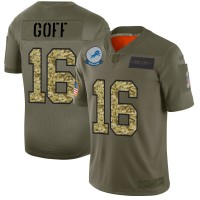 Detroit Detroit Lions #16 Jared Goff Men's Nike 2019 Olive Camo Salute To Service Limited NFL Jersey