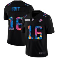 Detroit Detroit Lions #16 Jared Goff Men's Nike Multi-Color Black 2020 NFL Crucial Catch Vapor Untouchable Limited Jersey