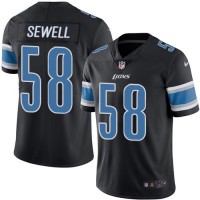Detroit Detroit Lions #58 Penei Sewell Black Men's Stitched NFL Limited Rush Jersey