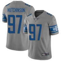Nike Detroit Lions #97 Aidan Hutchinson Gray Men's Stitched NFL Limited Inverted Legend Jersey