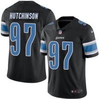 Nike Detroit Lions #97 Aidan Hutchinson Black Men's Stitched NFL Limited Rush Jersey