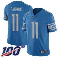 Nike Detroit Lions #11 Kalif Raymond Blue Team Color Men's Stitched NFL 100th Season Vapor Untouchable Limited Jersey