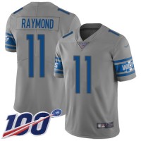 Nike Detroit Lions #11 Kalif Raymond Gray Men's Stitched NFL Limited Inverted Legend 100th Season Jersey
