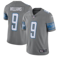 Nike Detroit Lions #9 Jameson Williams Gray Men's Stitched NFL Limited Rush Jersey