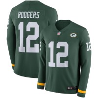 Men's Green Bay Packers #12 Aaron Rodgers Green Team Color Men's Stitched NFL Limited Therma Long Sleeve Jersey