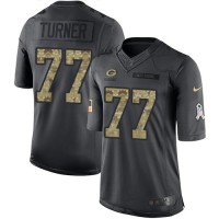 Nike Green Bay Packers #77 Billy Turner Black Men's Stitched NFL Limited 2016 Salute To Service Jersey