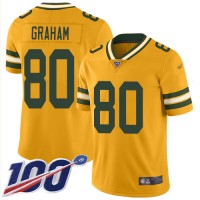 Nike Green Bay Packers #80 Jimmy Graham Gold Men's Stitched NFL Limited Inverted Legend 100th Season Jersey