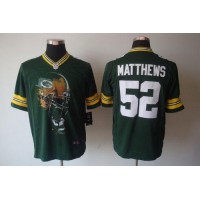 Nike Green Bay Packers #52 Clay Matthews Green Team Color Men's Stitched NFL Helmet Tri-Blend Limited Jersey