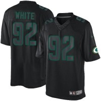Nike Green Bay Packers #92 Reggie White Black Men's Stitched NFL Impact Limited Jersey