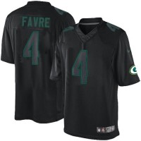 Nike Green Bay Packers #4 Brett Favre Black Men's Stitched NFL Impact Limited Jersey