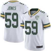 Nike Green Bay Packers #59 Markus Jones White Men's 100th Season Stitched NFL Vapor Untouchable Limited Jersey